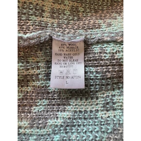 Renee C Womens Sz L Aztec Tribal Southwest Oversized Wool Mohair Knit Cardigan - Picture 9 of 9